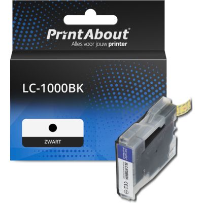 PrintAbout Huismerk vervangt Brother LC-1000BK Inktcartridge Zwart