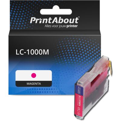 PrintAbout Huismerk vervangt Brother LC-1000M Inktcartridge Magenta