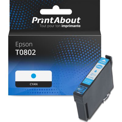Cartouche compatible Epson T0802 - Cyan
