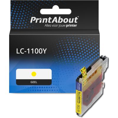 PrintAbout Huismerk vervangt Brother LC-1100Y Inktcartridge Geel