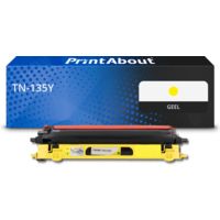 PrintAbout Huismerk vervangt Brother TN-135Y Toner Geel Hoge capaciteit