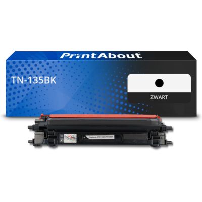 PrintAbout Huismerk vervangt Brother TN-135BK Toner Zwart Hoge capaciteit
