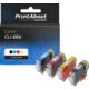 Cartouche compatible Canon CLI-8BK - 4 couleurs - Multipack