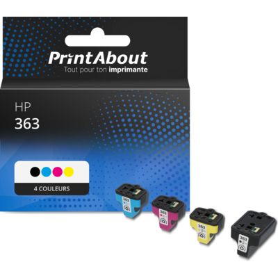 Cartouche compatible HP 363 (C8721EE) - 4 couleurs - Multipack