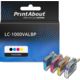PrintAbout Huismerk vervangt Brother LC-1000VALBP Inktcartridge 4-kleuren Multipack