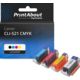 Cartouche compatible Canon CLI-521 CMYK - 4 couleurs - Multipack