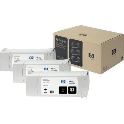 HP 83 (C5072A) Inktcartridge 3x UV-zwart - Multipack