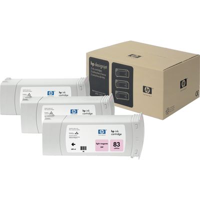 HP 83 (C5077A) Inktcartridge 3x UV-licht-magenta - Multipack