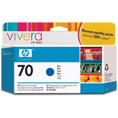 HP 70 (C9458A) - Bleu - Cartouche d'encre