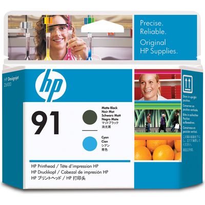 HP 91 (C9460A) - Noir mat + cyan - Cartouche d'encre