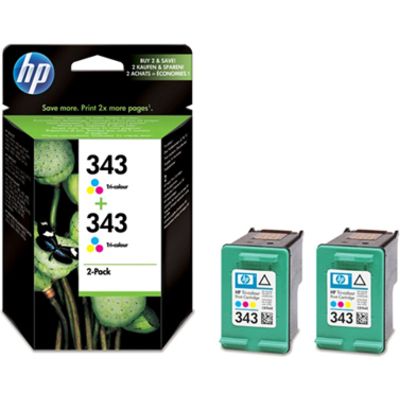 HP 343 (CB332EE) Inktcartridge 2x 3-kleuren - Multipack