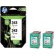 Cartouche d'encre HP 343 (CB332EE) tricolore x2 - Multipack