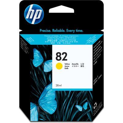 HP 82 (CH568A) - Jaune - Cartouche d'encre