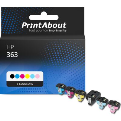 Cartouche compatible HP 363 (C8721EE) - 6 couleurs - Multipack