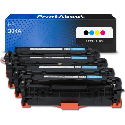 Toner compatible HP 304A (CC530A) - 4 couleurs - Multipack
