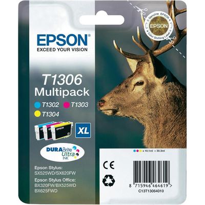 Epson T130 (C13T130640) Inktcartridge 3-kleuren Multipack Hoge capaciteit