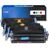Toner compatible HP 124A (Q6000A) - 4 couleurs - Multipack