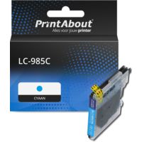 PrintAbout Huismerk vervangt Brother LC-985C Inktcartridge Cyaan