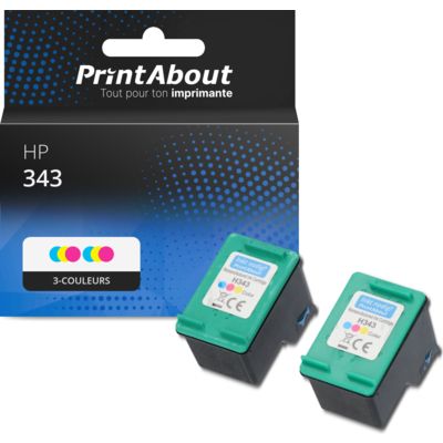 Cartouche compatible HP 343 (C8766EE) - 3-couleurs - Multipack