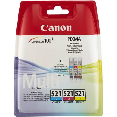 Canon CLI-521C/M/Y - 3-couleurs - Cartouche d'encre - Multipack