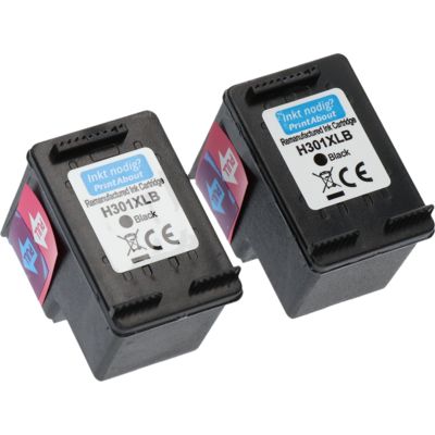 Cartouche compatible HP 301XL (D8J45AE) - pack de 2 - Noir - Grande capacité - Multipack