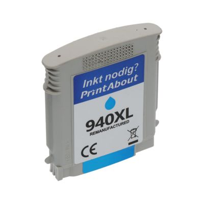 Huismerk HP 940XL (C4907AE) Inktcartridge Cyaan Hoge capaciteit