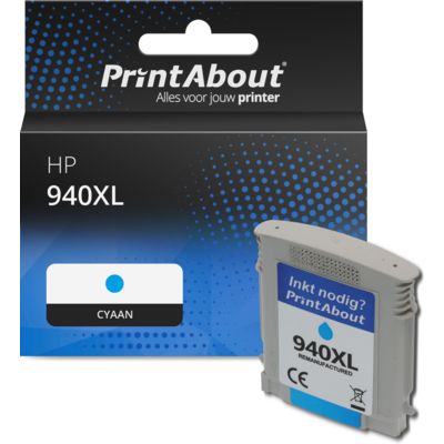 Huismerk HP 940XL (C4907AE) Inktcartridge Cyaan Hoge capaciteit