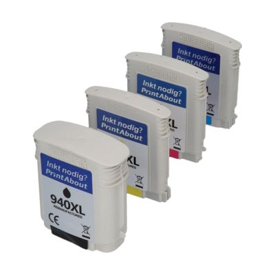 Huismerk HP 940XL (C4906AE) Inktcartridge 4-kleuren Multipack Hoge capaciteit