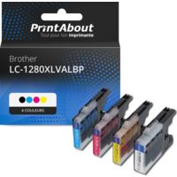 Cartouche compatible Brother LC-1280XLVALBP - 4 couleurs - Grande capacité - Multipack