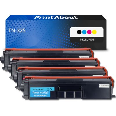 PrintAbout Huismerk vervangt Brother TN-325 Toner 4-kleuren Multipack Hoge capaciteit