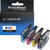 PrintAbout Huismerk vervangt Brother LC-1240VALBP Inktcartridge 4-kleuren Multipack