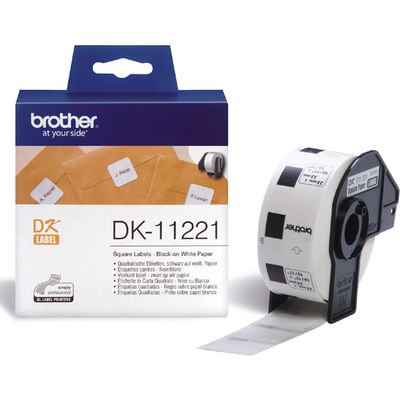 Brother DK-11221 Etiket Zwart op wit (23 mm x 23  mm)