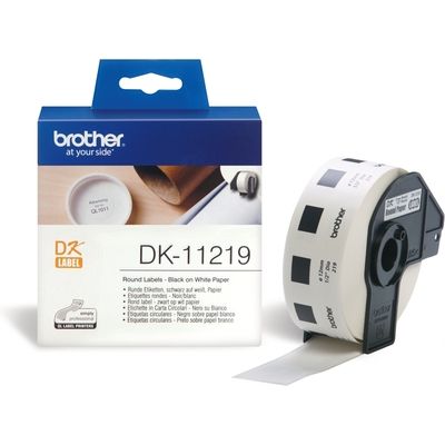 Brother DK-11219 Etiket Zwart op wit (12 mm x 12  mm)