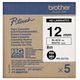 Brother HGe-231v5 - (12 mm) - Noir sur blanc - Ruban
