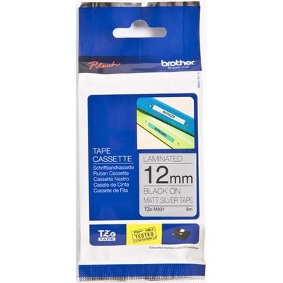 Brother TZe-M931 - (12 mm) - Noir sur métallique - Ruban