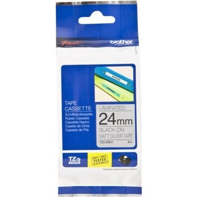 Brother TZe-M951 - (24 mm) - Noir sur métallique - Ruban