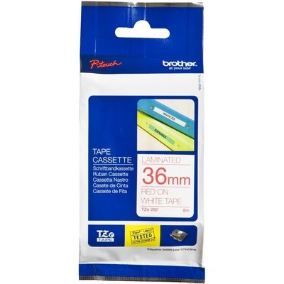 Brother TZe-262 - (36 mm) - Rouge sur blanc - Ruban