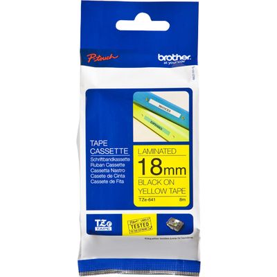 Brother TZe-641 - (18 mm) - Noir sur jaune - Ruban
