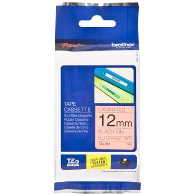 Brother TZe-B31 - (12 mm) - Noir sur orange - Ruban