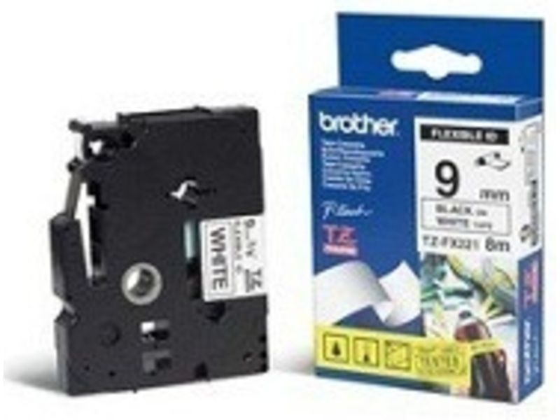 Brother Tze-FX221 labelprinter-tape Zwart op wit