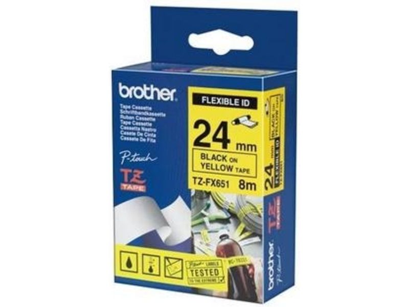 Brother Tze-FX651 label-making tape Black on yellow Tz