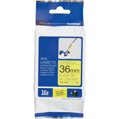 Brother TZe-FX661 - (36 mm) - Noir sur jaune - Ruban