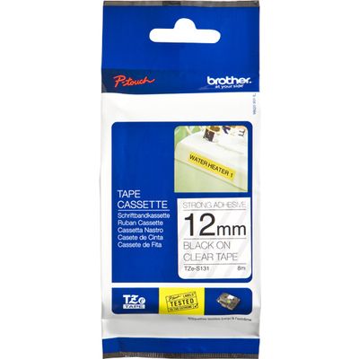 Brother TZe-S131 - (12 mm) - Noir sur transparent - Ruban
