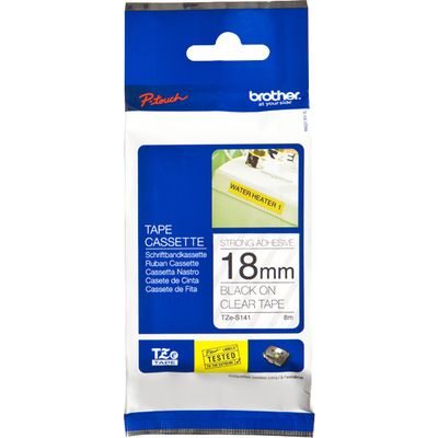 Brother TZe-S141 - (18 mm) - Noir sur transparent - Ruban