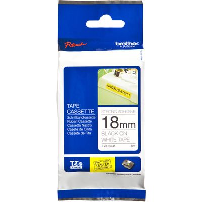 Brother TZe-S241 - (18 mm) - Noir sur blanc - Ruban