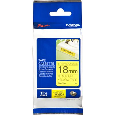 Brother TZe-S641 - (18 mm) - Noir sur jaune - Ruban