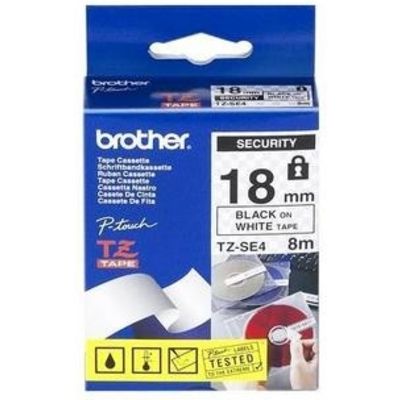 Brother TZe-SE4 - (18 mm) - Noir sur blanc - Ruban