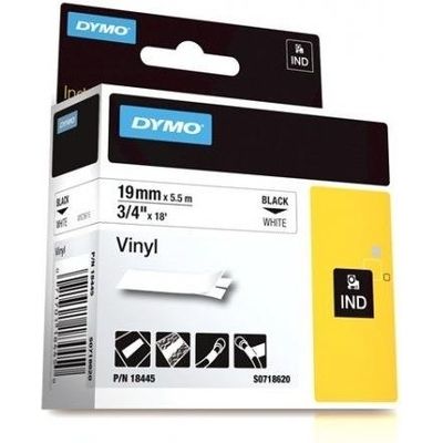 Dymo 18445 (S0718620) Tape Zwart op wit (19 mm)