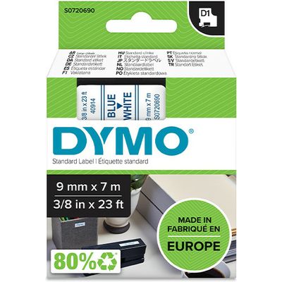 Dymo 40914 (S0720690) - (9 mm) - Bleu sur blanc - Ruban