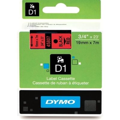 Dymo 45807 (S0720870) Tape Zwart op rood (19 mm)